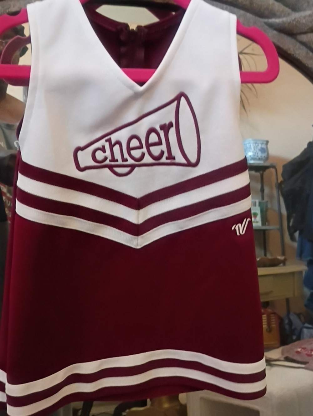 Kids Cheerleader Dress - Burgundy and White